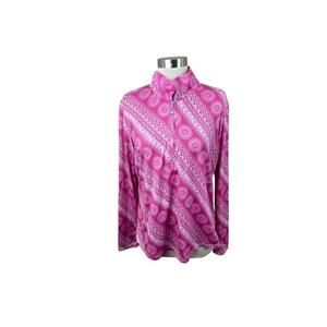 San Soleil Pink L Sun Protection UPF 50 1/4 Zip Activewear Pickleball Tennis